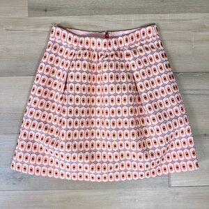 J.Crew Factory Orange & Blush Geometric Printed Mini Skirt | Size 00